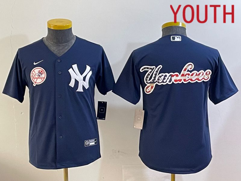 Youth New York Yankees Blank Blue Game 2024 Nike MLB Jersey style 120913